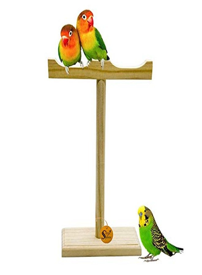Sage Square Natural Wood Training Cum Exercise Playful Perch Bird Stand/Bird Toy - Image 1